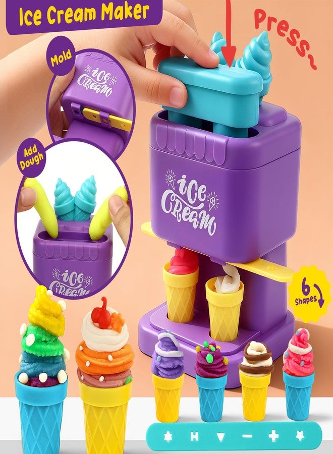 Golray 4 in 1 Playdough Sets for Kids Ages 4-8, 24 Colors Dough Accessories with Ice Cream/ Noodles/ Cake Makers, Kitchen Pretend Play Tools Kit, Birthday Gifts Toys for Toddlers Boys Girls 3 4 5 6 7 8 - Image 4